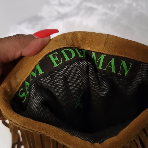 Sam Edelman Utah Suede Tan Brown Fringe Bohemian Booties - Picture 7 of 8